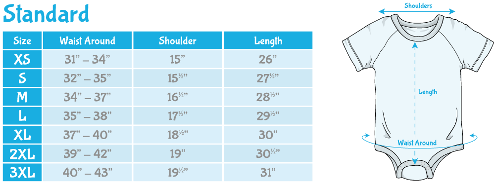 ABU DiaperSuit Standard Sizing Chart